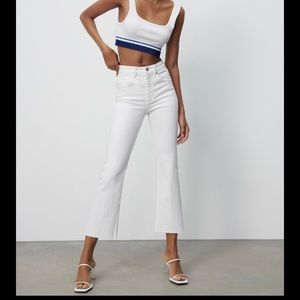 Z1975 Flare White Zara Jeans tags on.